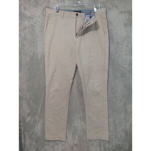 Banana Republic Pants Mens 33x34 Beige Aiden Chino Flat Front Cotton Preppy
